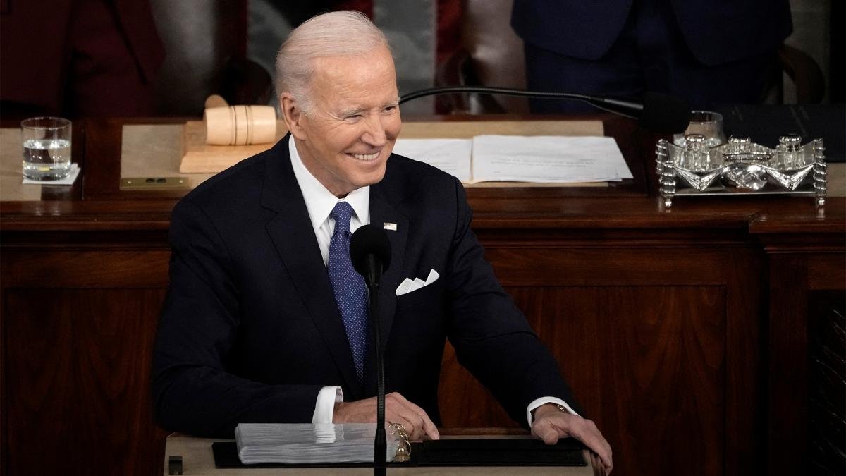 Biden en pleno discurso Foto AFP