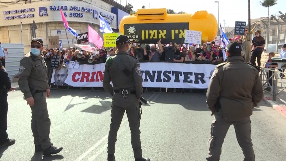 Los manifestantes ocuparon una gran avenida que cruza Tel Aviv Foto AFP