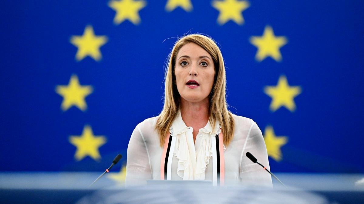 Presidenta del Parlamento Europeo Roberta Metsola Foto AFP