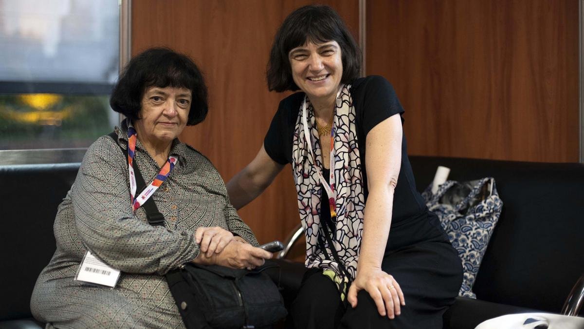 Annick Louis de negro durante su participacin en la Feria del Libro Foto prensa