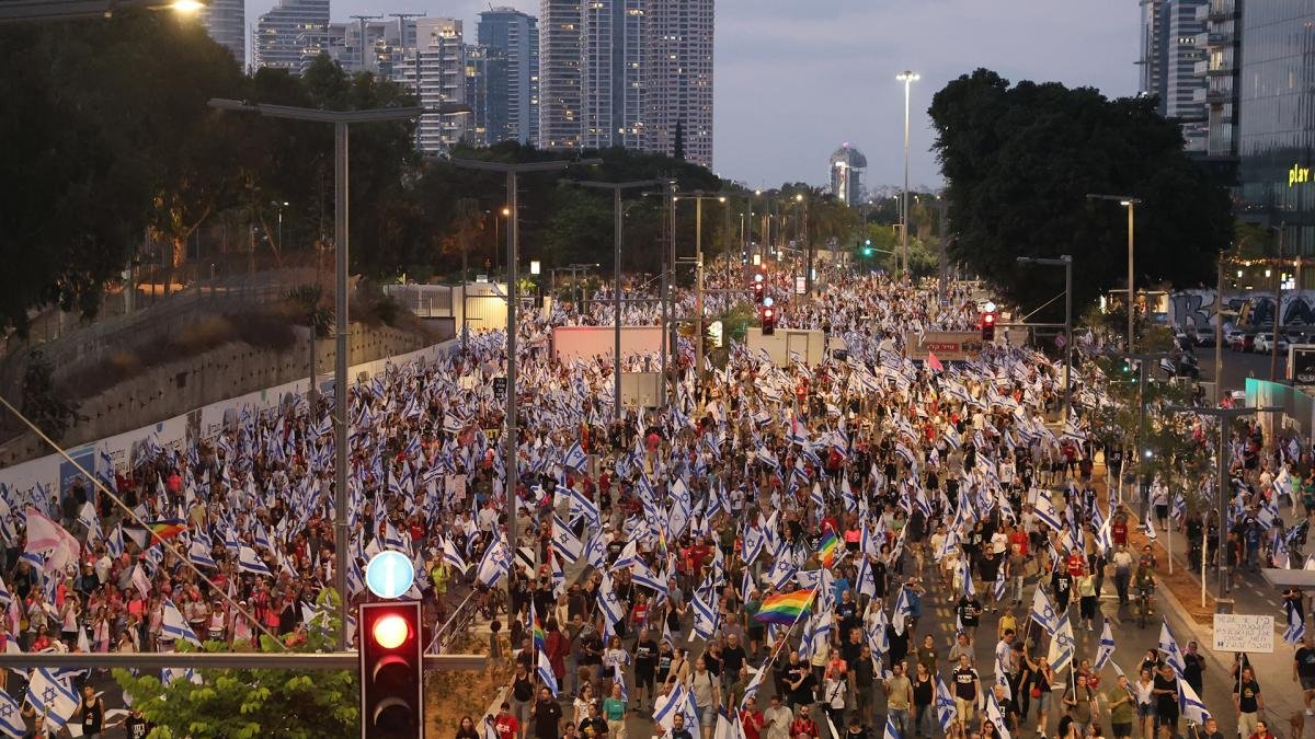 La protesta en la ciudad capital de Tel Aviv Foto AFP