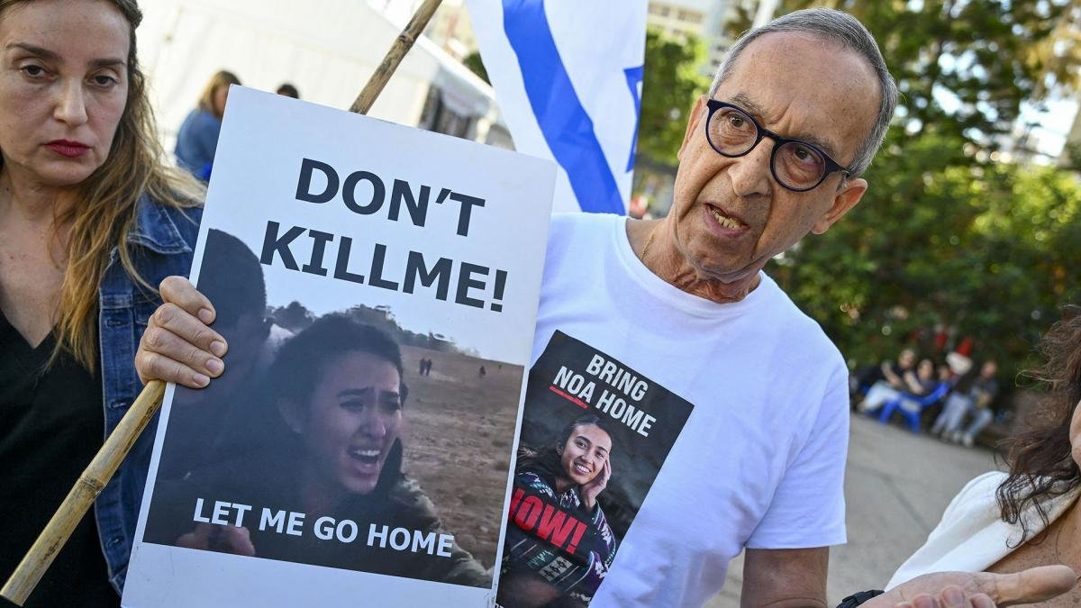 Yakov Argamani Padre del Rehen Noa Argamani foto AFP
