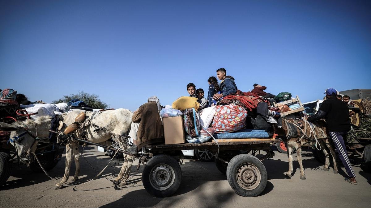 Unos 184000 palestinos se inscribieron para pedir ayuda humanitaria tras ser forzados a dejar a dejar el sur de Gaza Foto AFP