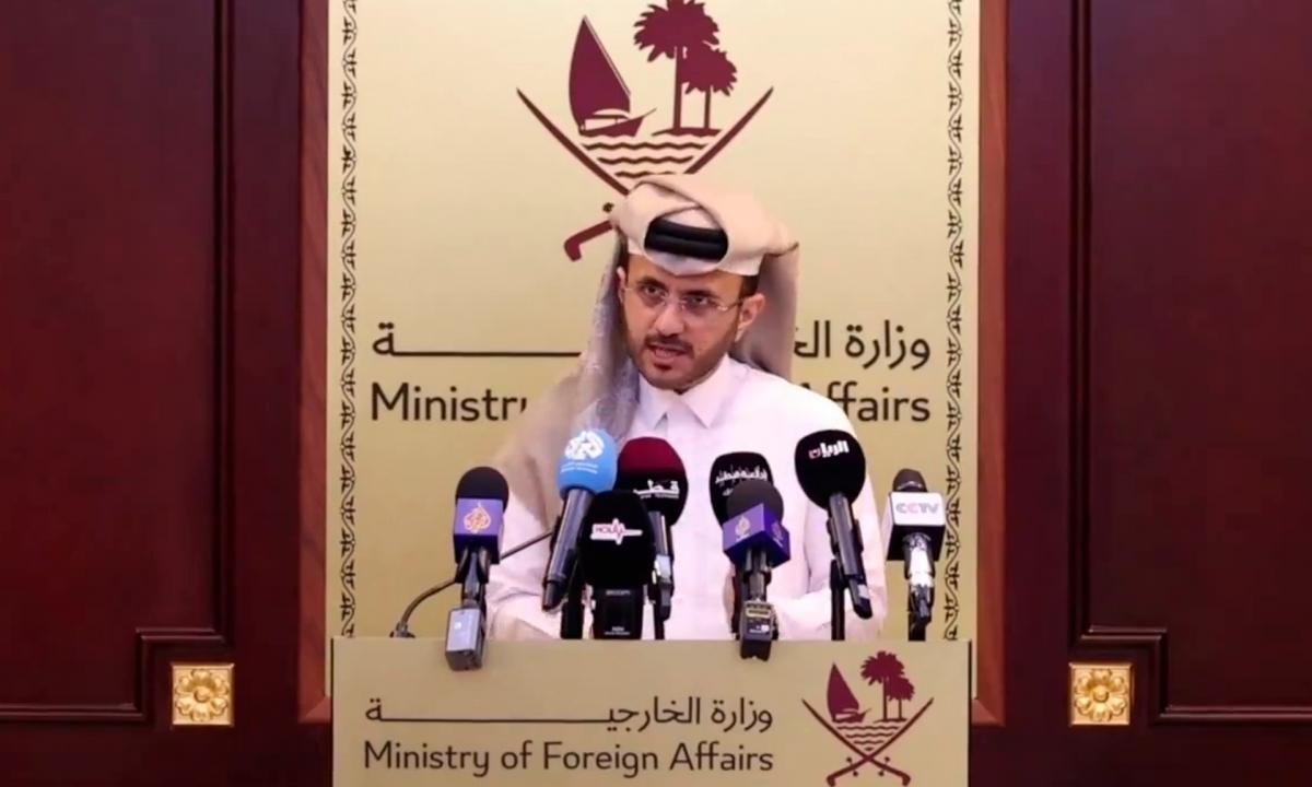 Majed Al Ansari vocero de la cancillera qatar Foto Captura TV