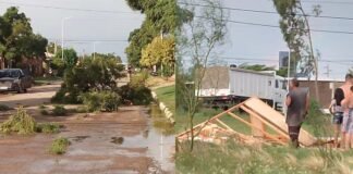 Violento temporal arrasó Serrano: voladuras de techos y familias en las calles
