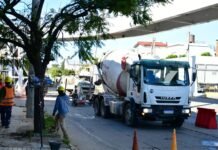 Concluyó el hormigonado del puente peatonal y bicisenda en altura