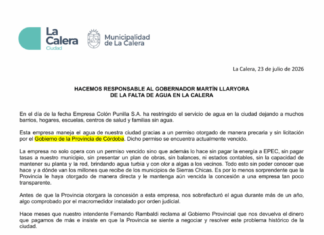 La Municipalidad de La Calera responsabilizó al gobernador Llaryora por la falta de agua en la ciudad