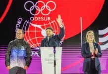 Pullaro inauguró los Juegos Suramericanos en el Monumento a la Bandera y lo elogió una diputada libertaria de Karina